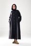 Women's Anthracite Gray Hooded 3-Yarn Hijab Long Cap – Wide Fit, Seasonal with Pockets _2274 - 3