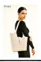 Cream Shk269 Faux Leather Single Compartment, Snap Fastener, Hand, Arm and Shoulder Bag - 7