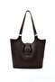 Brown Color Shk269 Faux Leather Single Compartment, Snap Fastener, Hand, Arm and Shoulder Bag