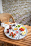 51 Cm White 37 Cm Red 2 Piece Metal Round Tray Presentation Tray Tea Coffee Tray - 2