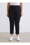 Two Mt Shop Quality Lcw Grace Black Denim Straight & Flat Waist Elastic Straight Leg Women's Jean Pants - 2
