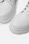 Brook White Color Lace-Up Women's Ankle Boots with Fur - 6