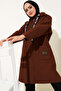 Women's Hooded Crest Detailed Boucle Jacket - 2