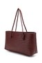 Knitted Detailed Faux Leather Dora Women's Shoulder Bag Burgundy - 3