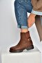 V674420409 Tan Thick Soled Women's Boots with Fur Inside