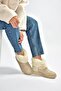 V250014702 Beige Suede Feather Women's Boots