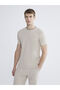 Vizyon New Season Crew Neck Short Sleeve Combed Cotton Men's Textured T-Shirt - 2