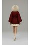 Women's Belted Burgundy Cashmere Poncho - Hijab Tunic - 4