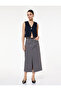 Slim Fit V-Neck Metal Buttoned Asymmetrical Cut Vest - 2