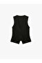 Crew Neck Buttoned Blazer Vest - 4