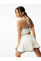 Sleeveless Crew Neck Interlock Cross Back Strap Covered Sports Bra
