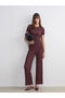 Elastic Waist Textured Women's Trousers