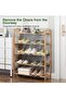 5 Tier Wooden Shoe Rack with Storage Shelves 80cm - 4