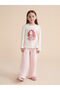 Alita City Lcw Kids Beige Combed Cotton Printed Standard & Regular Long Sleeve Girls' T-Shirt with a Difference - 2