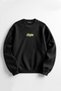 Oversized Mold Crew Neck Basic Plain Thick Black Sweatshirt - 2