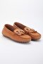 Women's Genuine Leather Buckle Classic Loafer - Tan - 4
