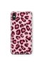 Pink Leopard Pattern Transparent Phone Case Compatible with iPhone X / XS