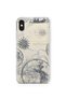 iPhone X / XS Compatible Transparent Phone Case with World Map and Compass Pattern