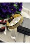 Gold Sparkling Sand Surface Steel Handcuff Bracelet - 2
