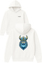 Vikings Design Printed Oversized White Hooded Sweatshirt