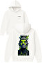 Indian Elder Design Printed Oversized White Hooded Sweatshirt