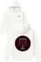 Red Goblet Design Printed Oversized White Hooded Sweatshirt
