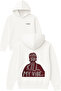 Dont Please Design Printed Oversized White Hooded Sweatshirt