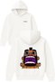 Coc Domuz Rider Design Printed Oversized White Hooded Sweatshirt