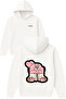 Buyuk Tavsan Design Printed Oversized White Hooded Sweatshirt