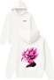 Anime Pink Design Printed Oversized White Hooded Sweatshirt