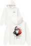 Will Santa Claus Design Printed Oversized White Hooded Sweatshirt
