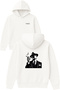 God Father Design Printed Oversized White Hooded Sweatshirt