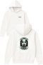 Allergıc to Humans Design Printed Oversized White Hooded Sweatshirt
