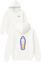 Rainbow Man Design Printed Oversized White Hooded Sweatshirt