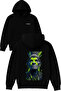 Native American Elderly Design Printed Oversized Black Hooded Sweatshirt