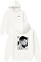 Messi 1 Design Printed Oversized White Hooded Sweatshirt