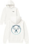 Deer Blue Design Printed Oversized White Hooded Sweatshirt