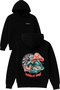 Mushroom Ayak Design Printed Oversized Black Hooded Sweatshirt