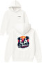 Los Angeles Design Printed Oversized White Hooded Sweatshirt