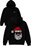 Christmas Head Design Printed Oversized Black Hooded Sweatshirt