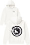 Dragon Samurai Design Printed Oversized White Hooded Sweatshirt