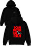Born Broken Design Printed Oversized Black Hooded Sweatshirt