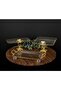 3 Piece Gold Gilded Crystal Pedestal Serving Bowl - 2