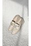 Melinta Stone Buckle Detailed Cream Loafer Women's Shoes - 4
