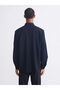 Navy Blue Regular Fit Long Sleeve Men's Shirt - 4