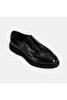 Men's Black Leather Classic Shoes with Metal Buckle Detail - 5