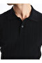 Lcw Vision Black Polo Neck Short Sleeve Men's Knitwear Sweater - 3