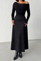 Woman's black midi length suede skirt - 2