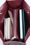 Women's Burgundy Bouquet 3-Compartment Medium Size Lined Snap Closure Hand and Shoulder Bag - 6