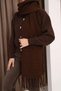 Premium Unisex Buklet Soft Textured Tasseled Women's Scarf Shawl Shoulder Wrap Brown - 4